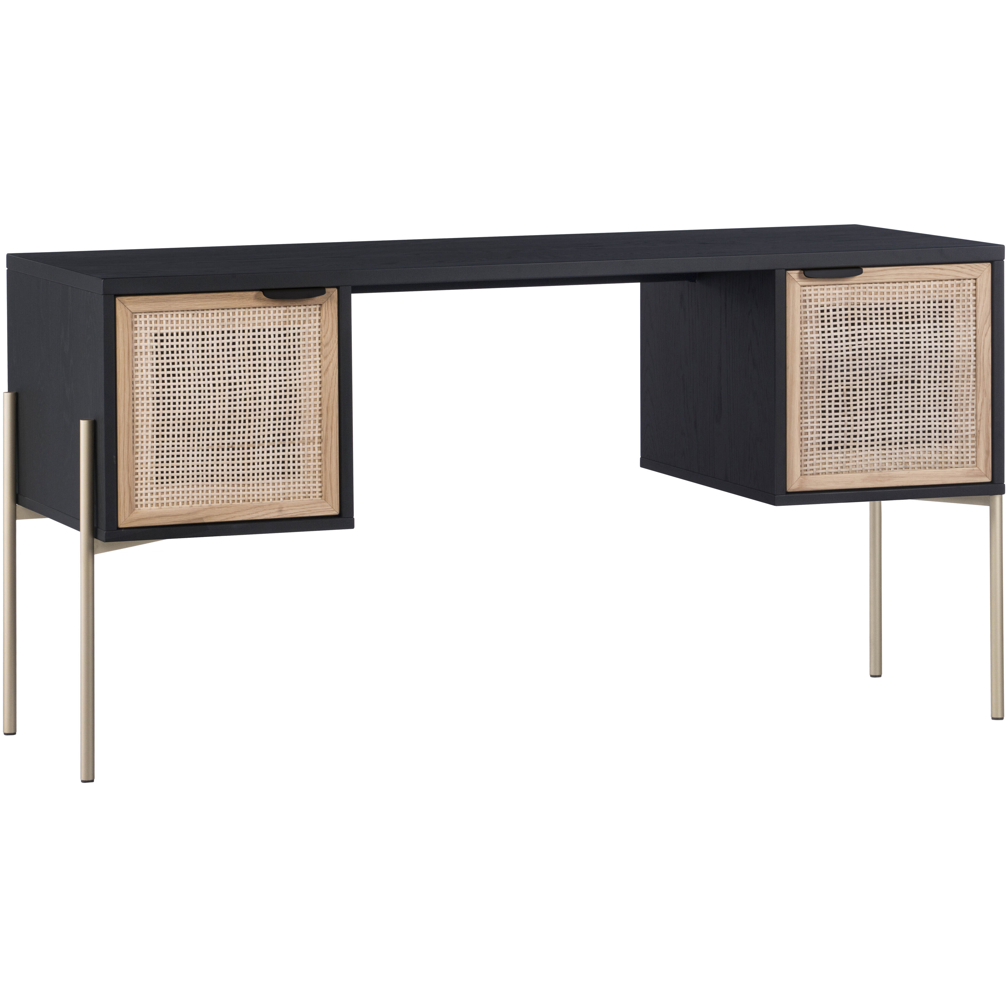 Avida 61 X 24 inch Gold / Black/Natural Desk